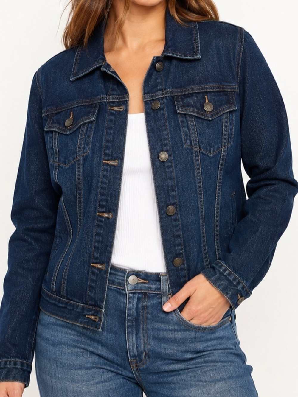 Old Navy XL Dark Wash Denim Jean Trucker Jacket